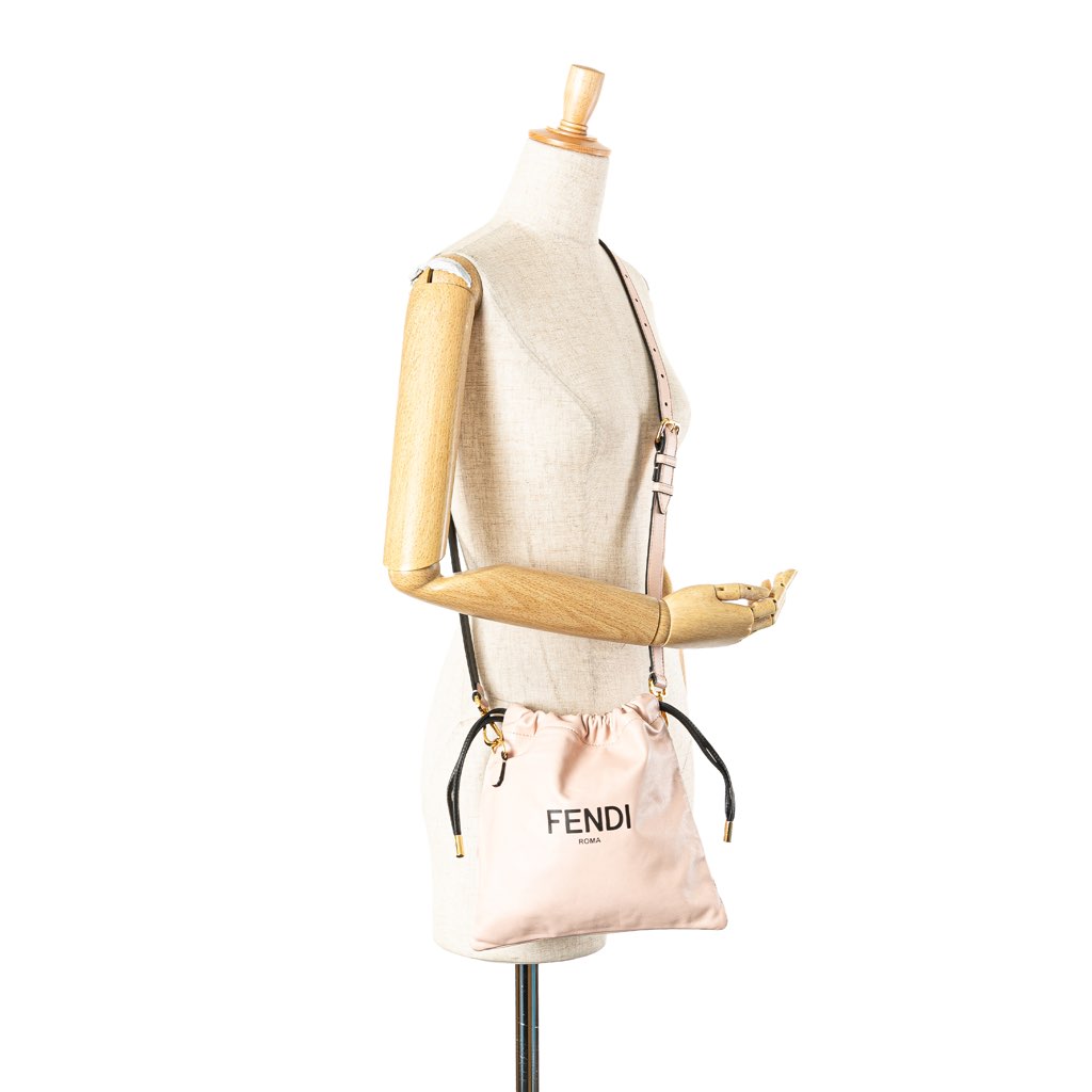 Fendi Small Leather Logo Drawstring Crossbody - Image 12