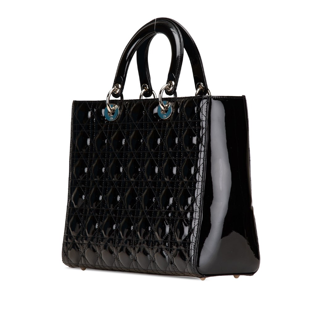 Dior Large Patent Cannage Lady Dior - Back view