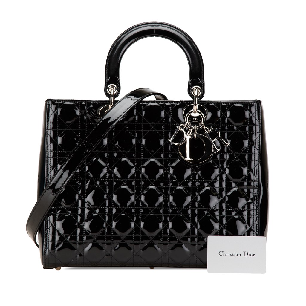 Dior Large Patent Cannage Lady Dior - Image 14