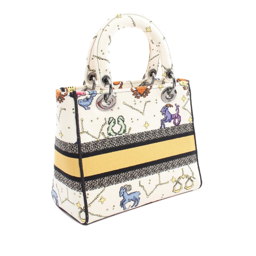 Dior Medium Embroidered Canvas Pixel Zodiac Lady D Lite - 2
