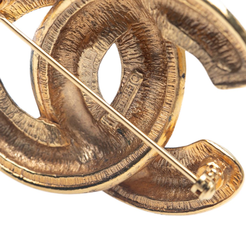 Chanel Gold Plated CC Quilted Brooch - 3
