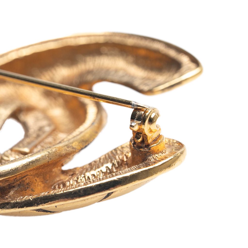 Chanel Gold Plated CC Quilted Brooch - 4