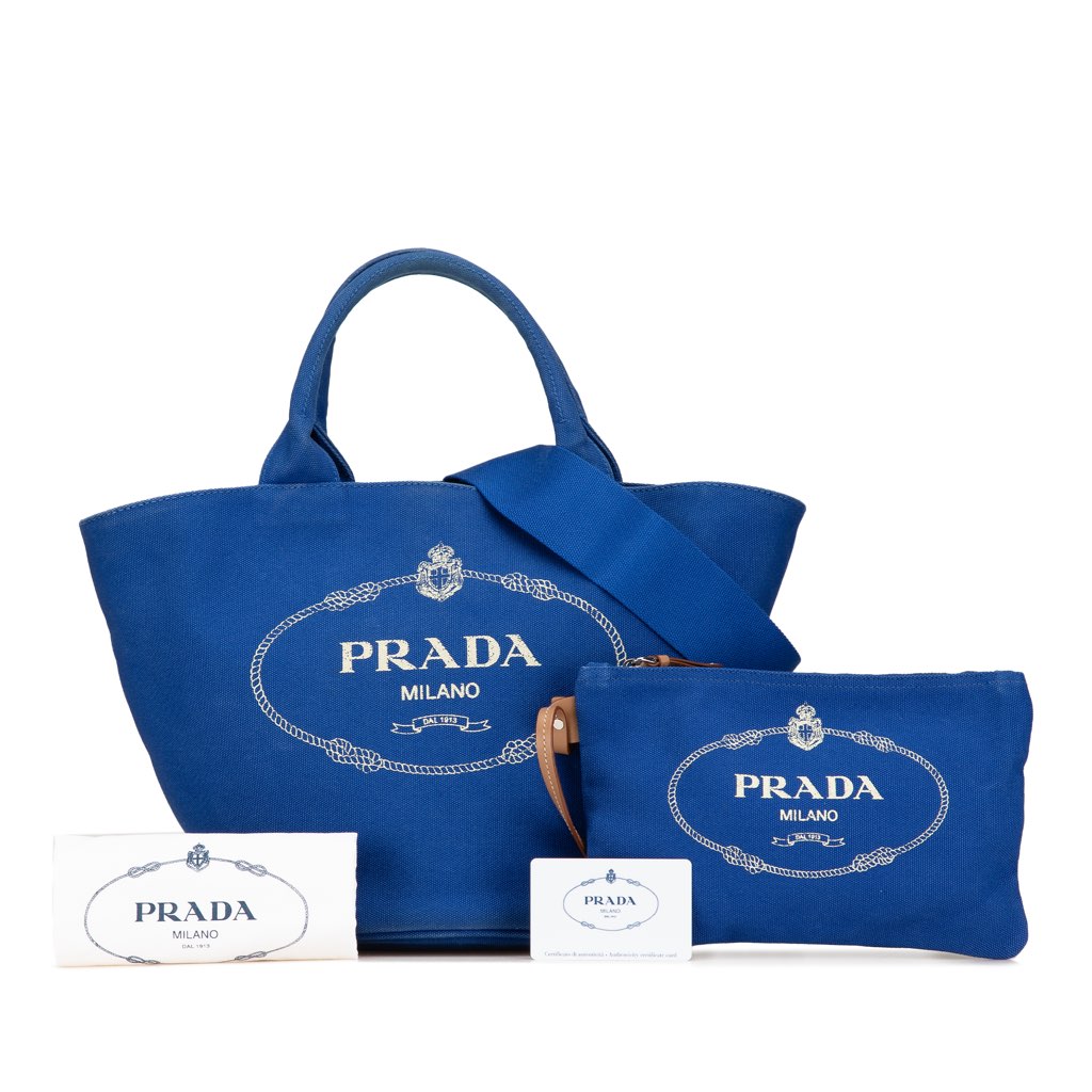 Prada Canvas Canapa Logo Satchel - Image 13