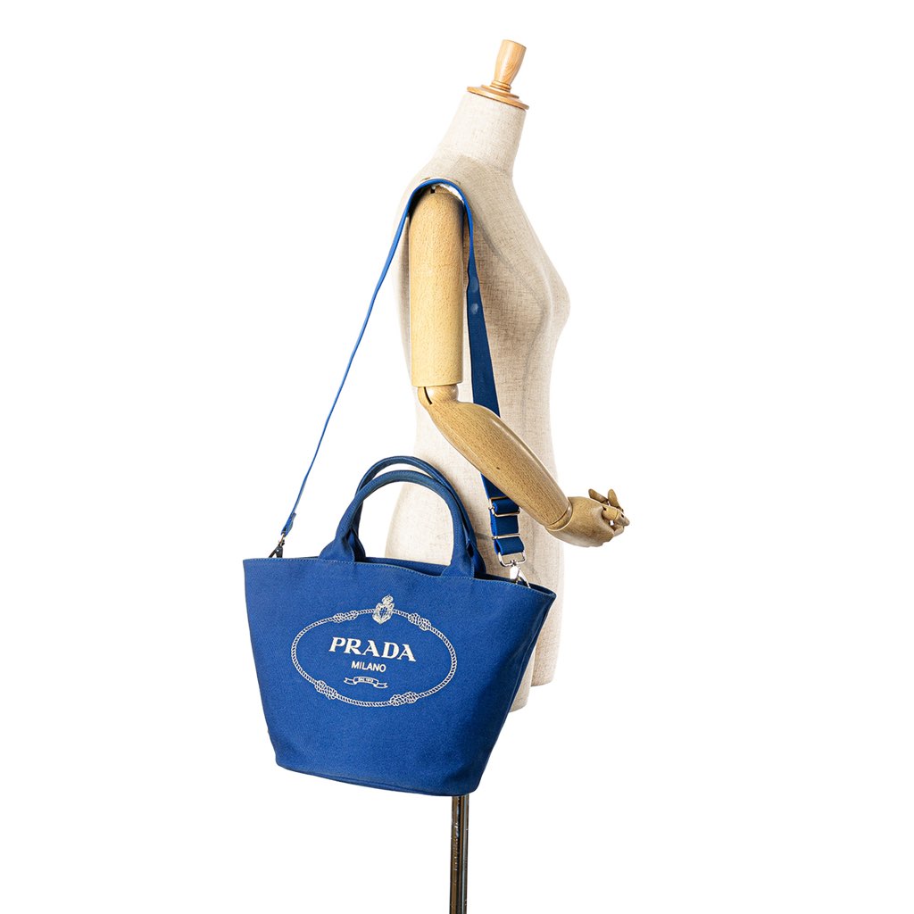 Prada Canvas Canapa Logo Satchel - Image 12