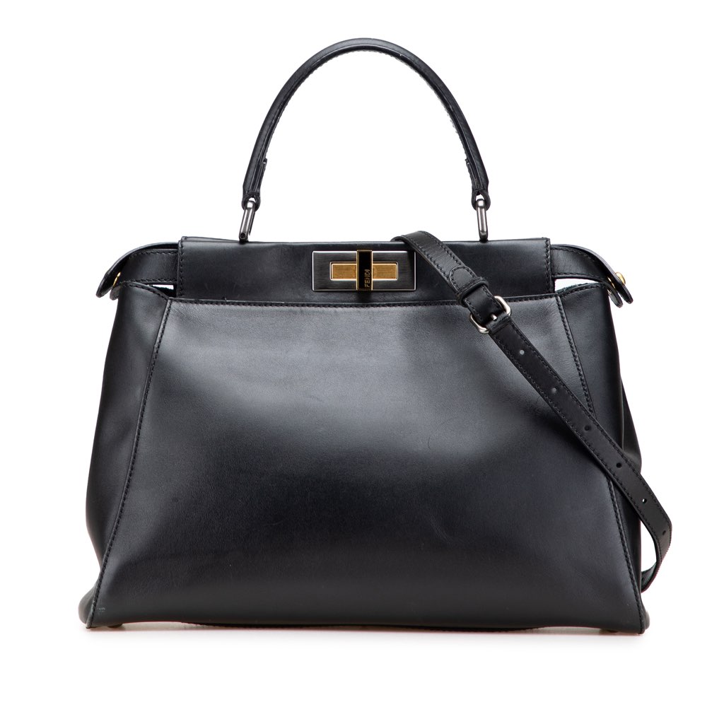 Fendi Medium Shiny Nappa Peekaboo Iconic Satchel