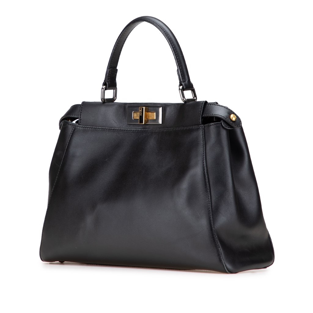 Fendi Medium Shiny Nappa Peekaboo Iconic Satchel - Back view
