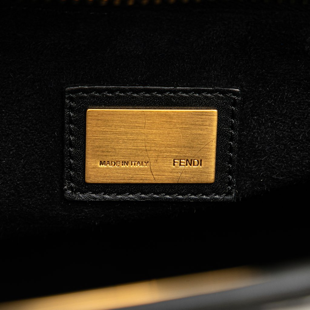 Fendi Medium Shiny Nappa Peekaboo Iconic Satchel - Side view