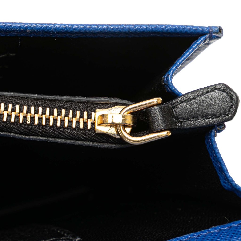 Prada Saffiano Lux Monochrome Wallet on Chain - Image 11