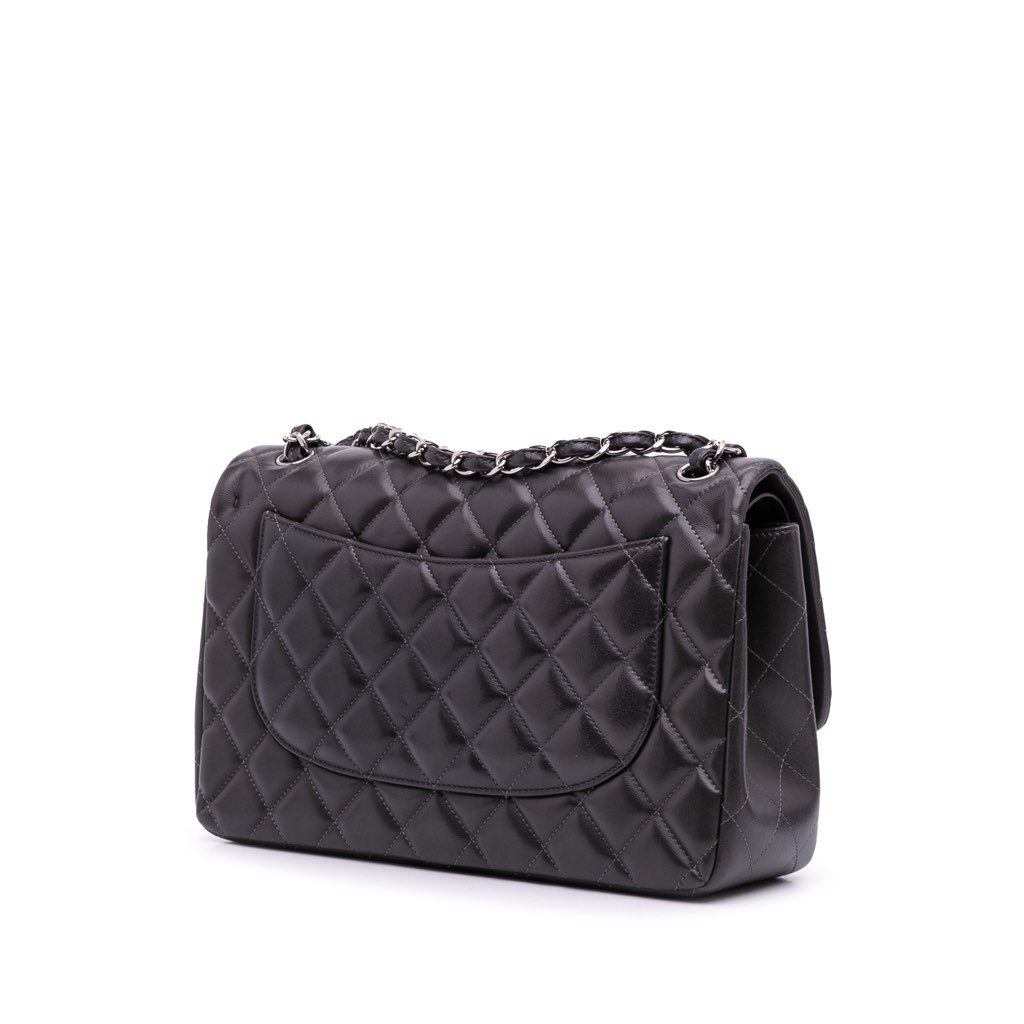 Chanel Jumbo Classic Lambskin Double Flap - Back view