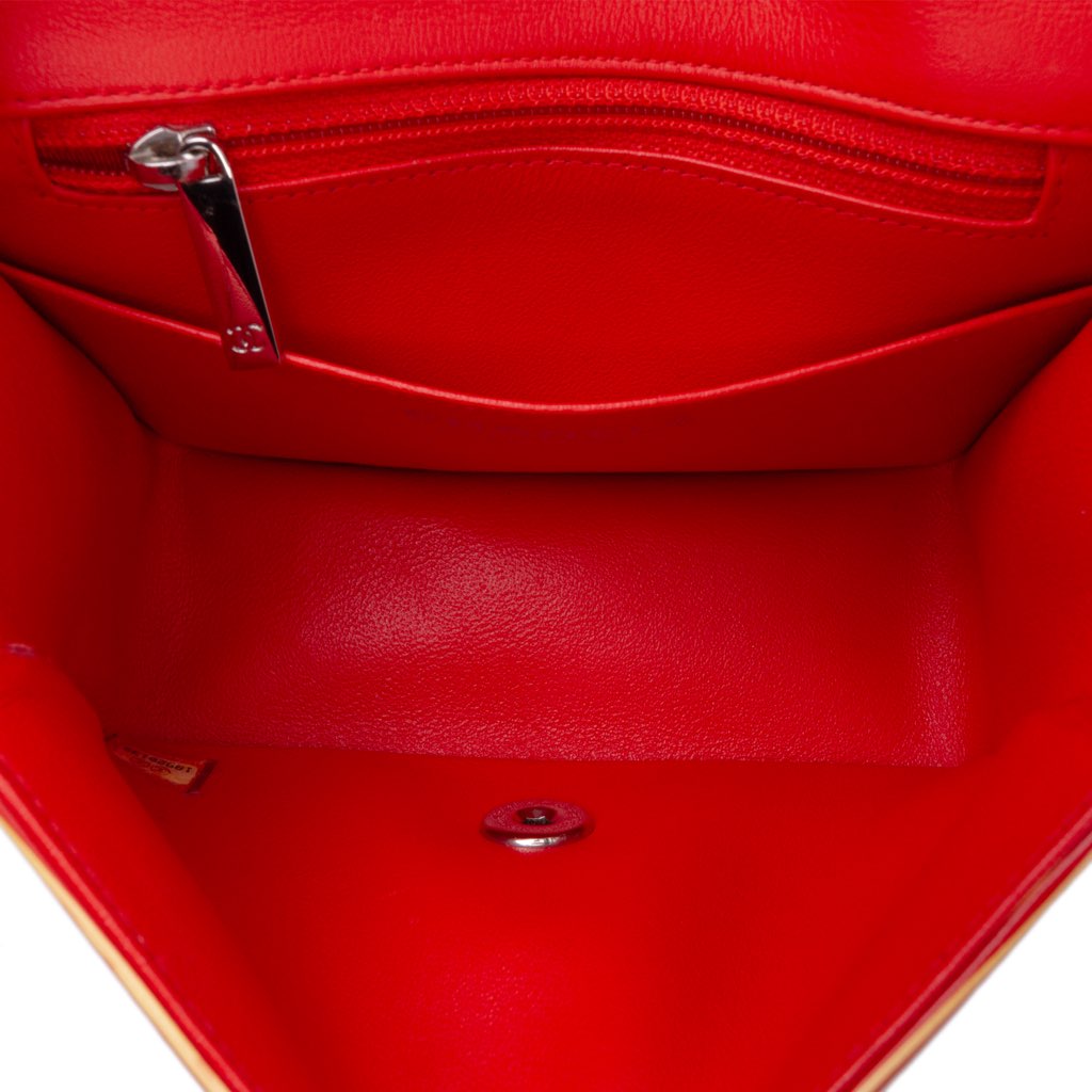 Chanel Mini Square Classic Patent Striped Single Flap - 4