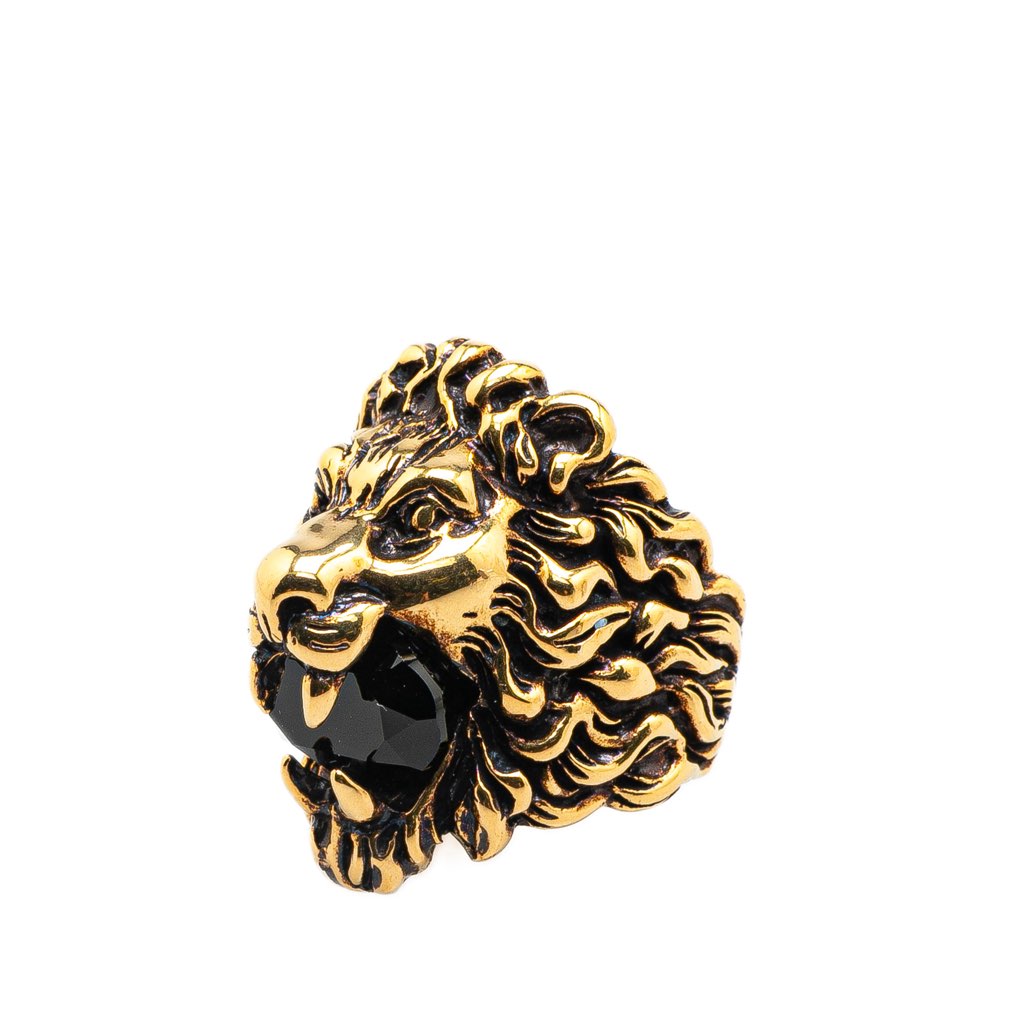 Gucci Gold Plated Lion Head Ring - 2