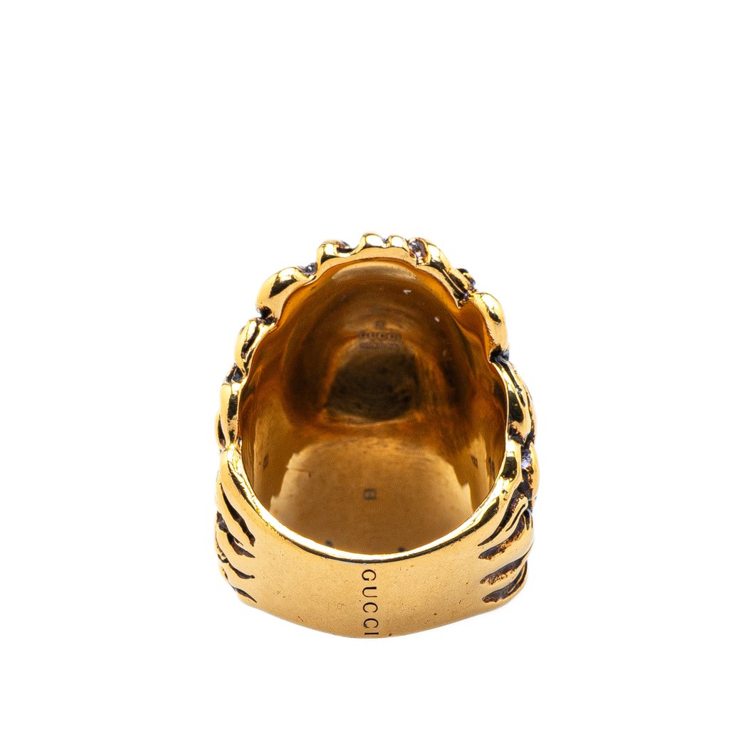 Gucci Gold Plated Lion Head Ring - 3