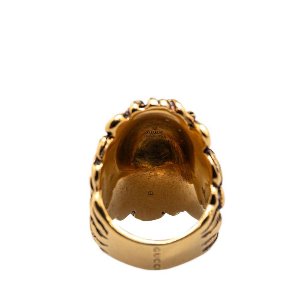 Gucci Gold Plated Lion Head Ring - 4