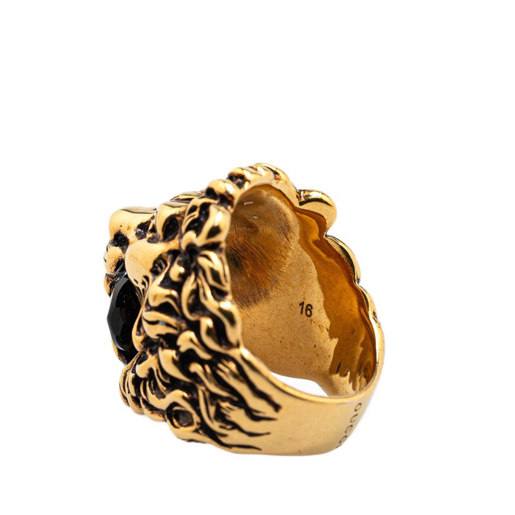 Gucci Gold Plated Lion Head Ring - 5