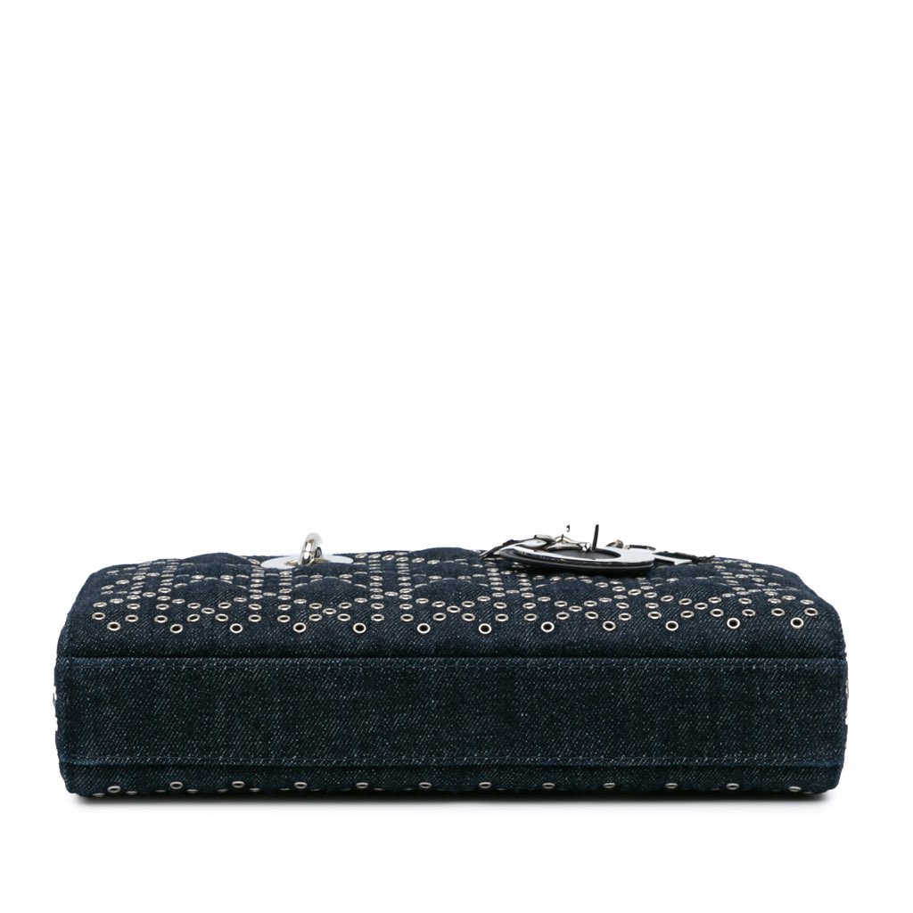 Dior Medium Denim Cannage Eyelet Lady D Joy - 3