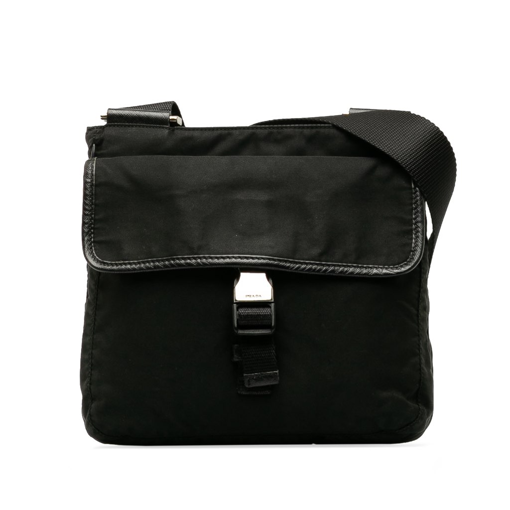 Prada Tessuto Buckle Messenger Bag
