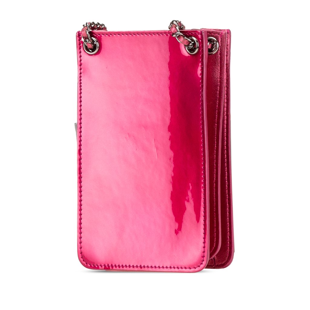 Chanel CC Patent Phone Holder Crossbody - Back view