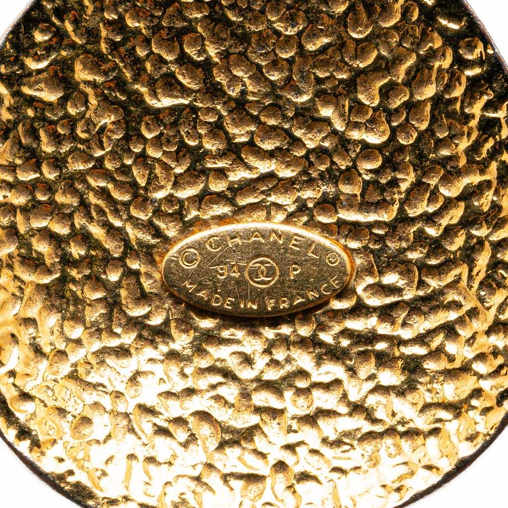 Chanel Gold Plated CC Round Pendant Necklace - 3