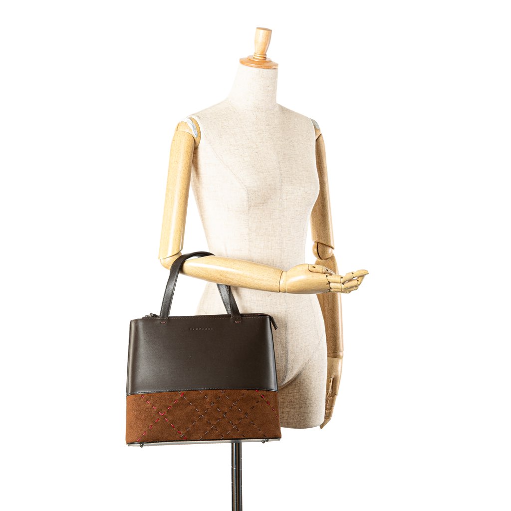 Burberry Leather and Suede Stitch Tote - Image 14