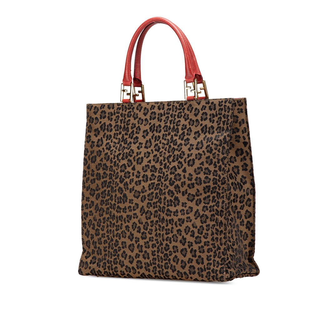 Fendi Leopard Print Canvas Tote - 2