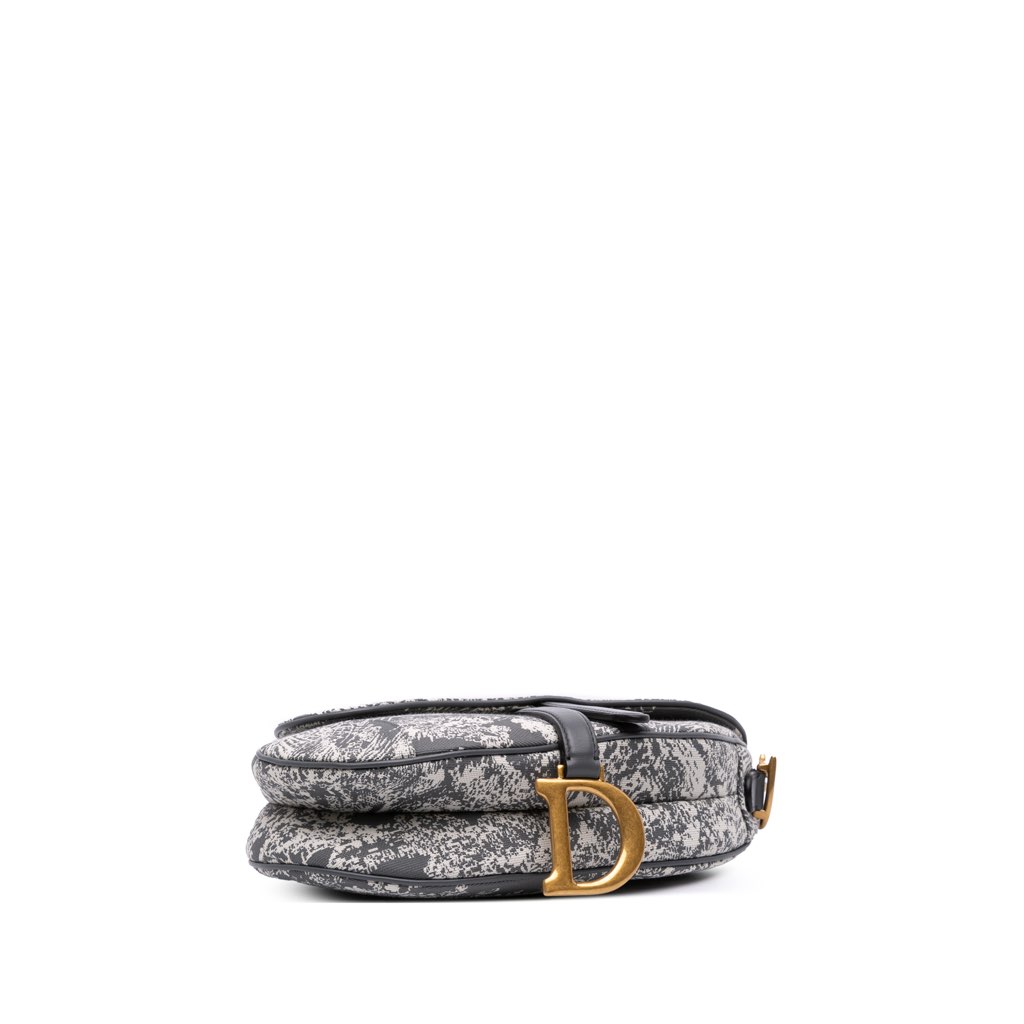 Dior Canvas Reverse Embroidered Toile De Jouy Saddle Bag - Image 6