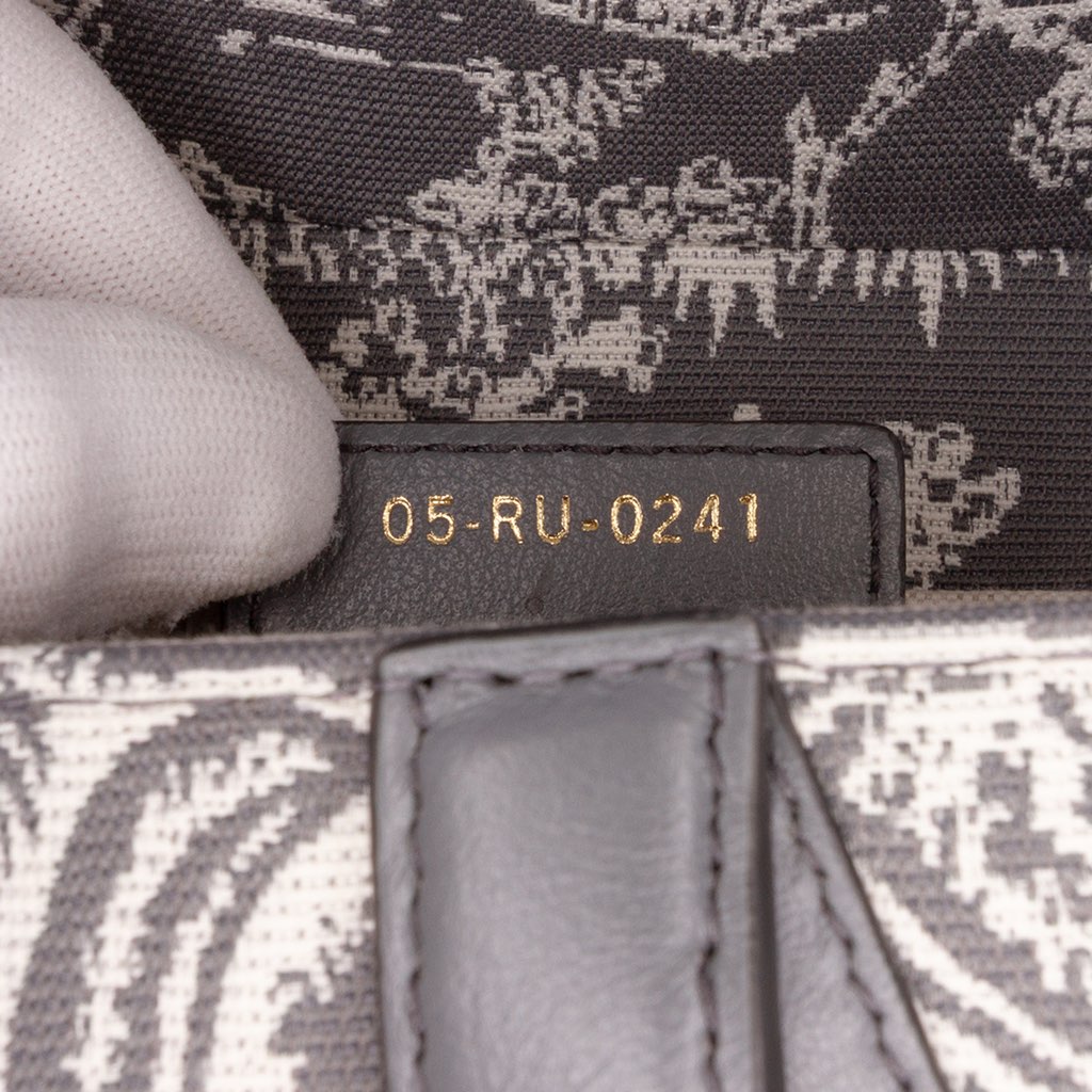 Dior Canvas Reverse Embroidered Toile De Jouy Saddle Bag - Side view