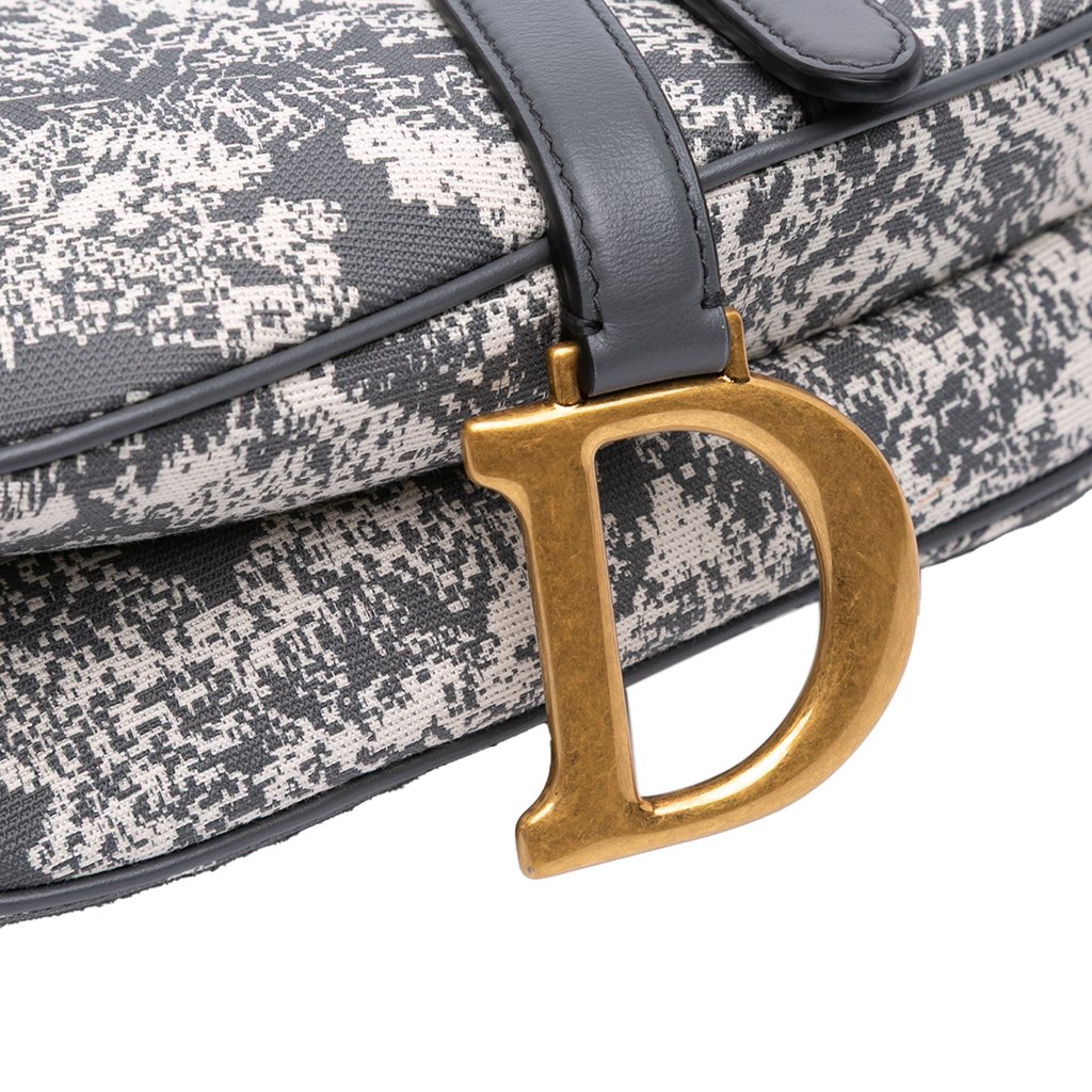 Dior Canvas Reverse Embroidered Toile De Jouy Saddle Bag - Detail 1