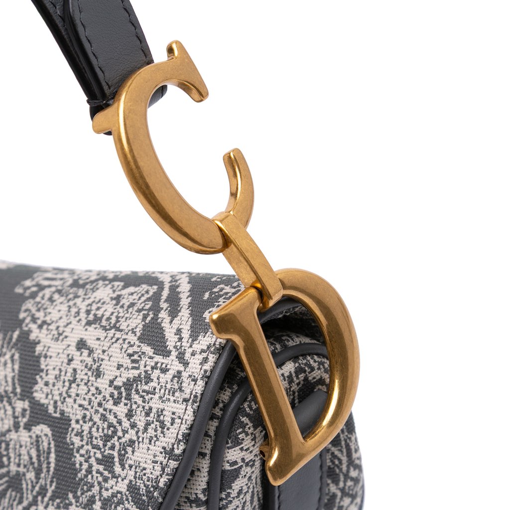 Dior Canvas Reverse Embroidered Toile De Jouy Saddle Bag - Detail 2