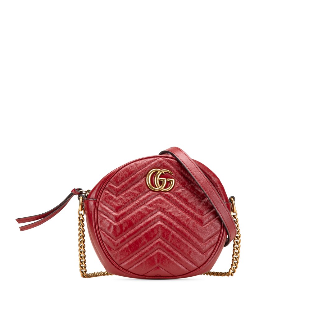 Gucci Mini GG Marmont Matelasse Leather Round Crossbody