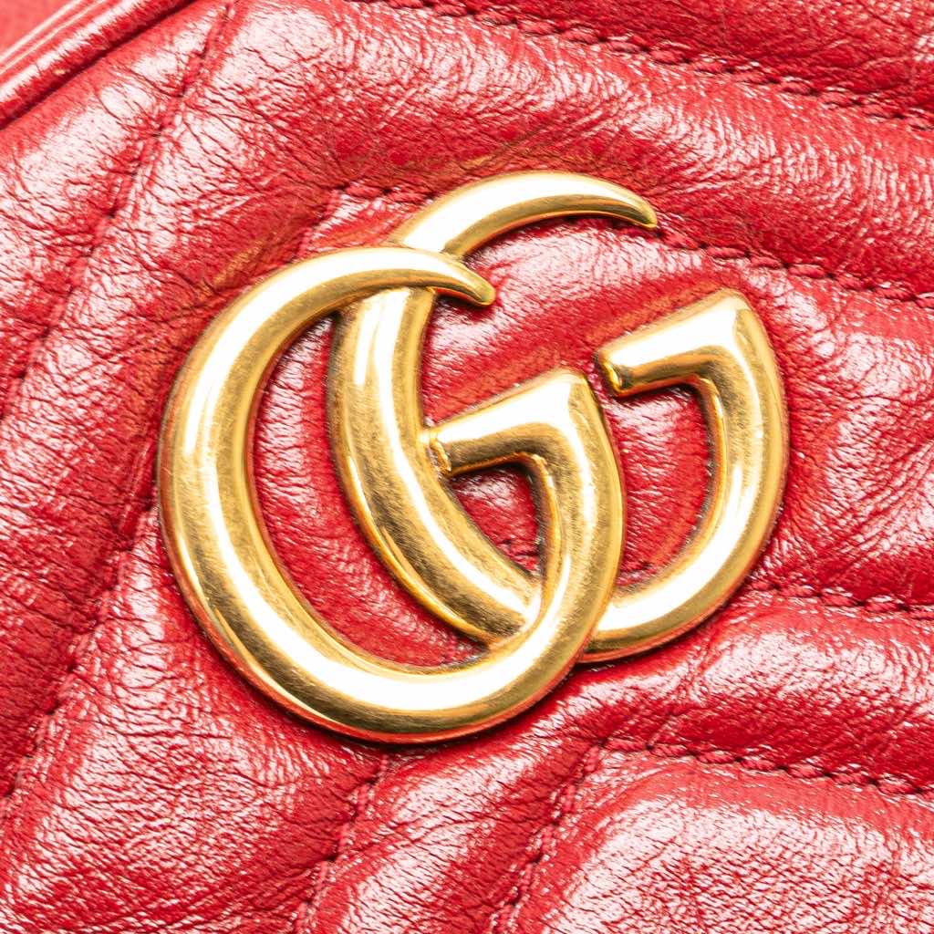 Gucci Mini GG Marmont Matelasse Leather Round Crossbody - Detail 2