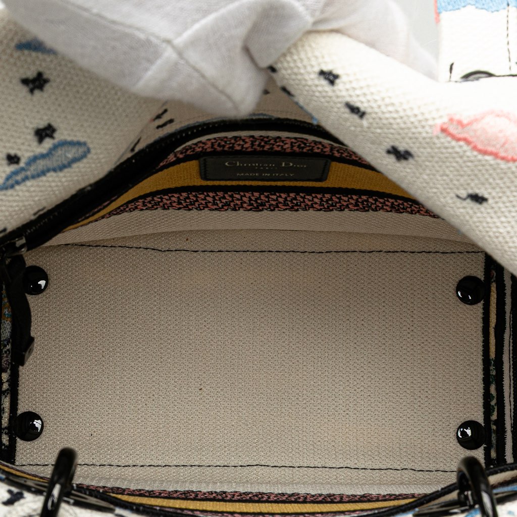 Dior Medium Canvas Embroidered Ciel De Reve Lady D Lite - 4