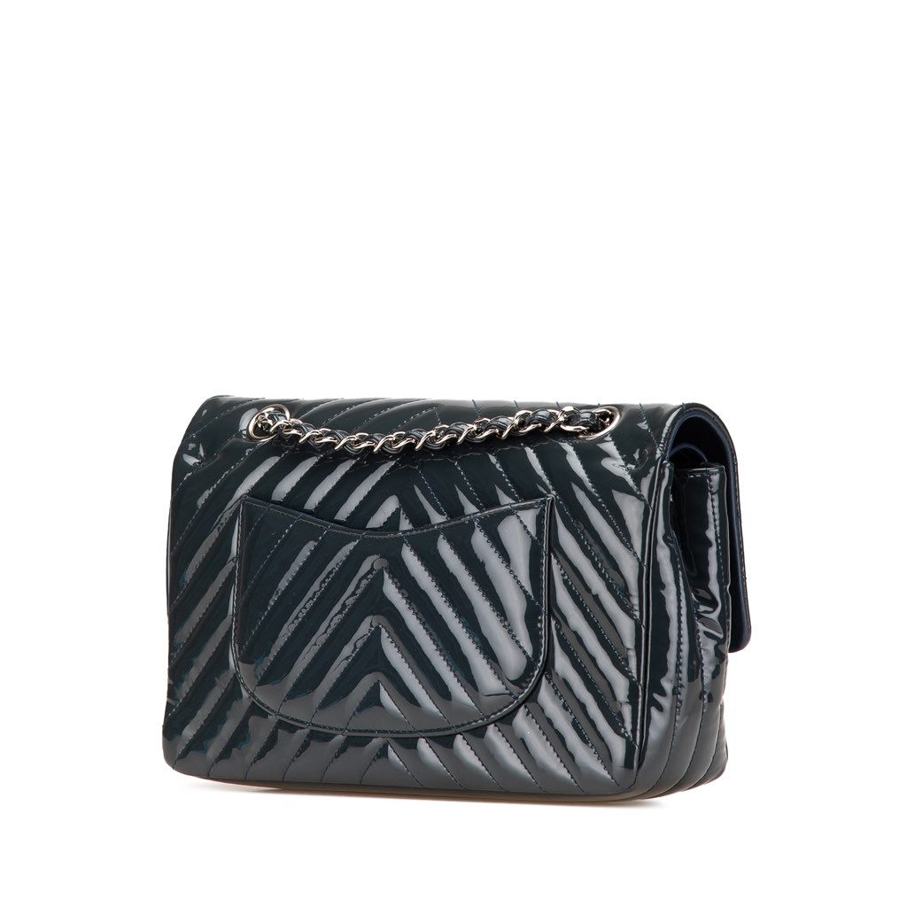 Chanel Medium Classic Chevron Patent Double Flap - 2