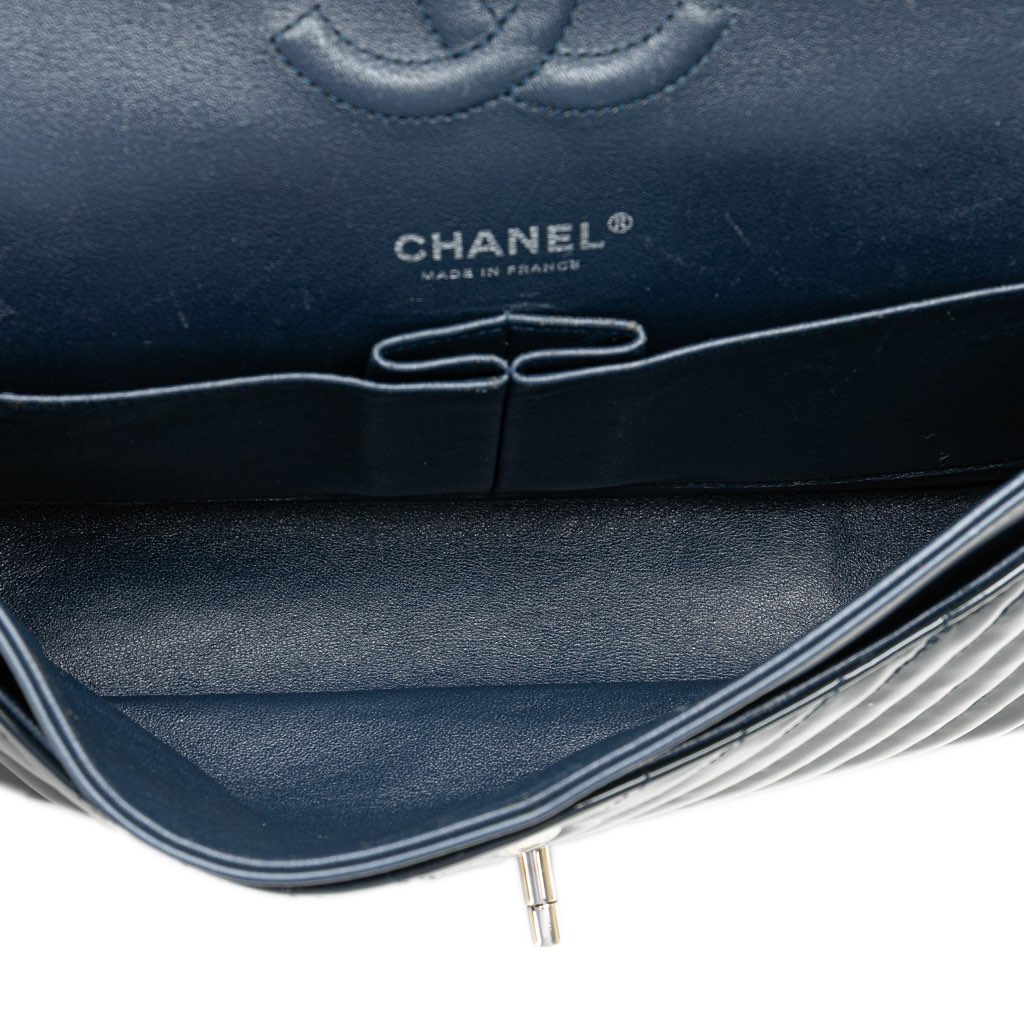 Chanel Medium Classic Chevron Patent Double Flap - 4