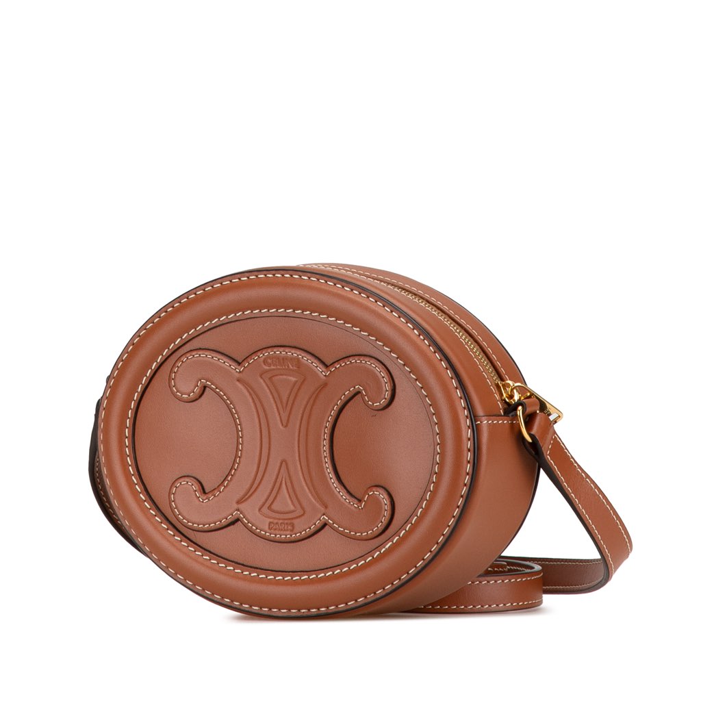 Celine Small Calfskin Cuir Triomphe Oval Crossbody - 2