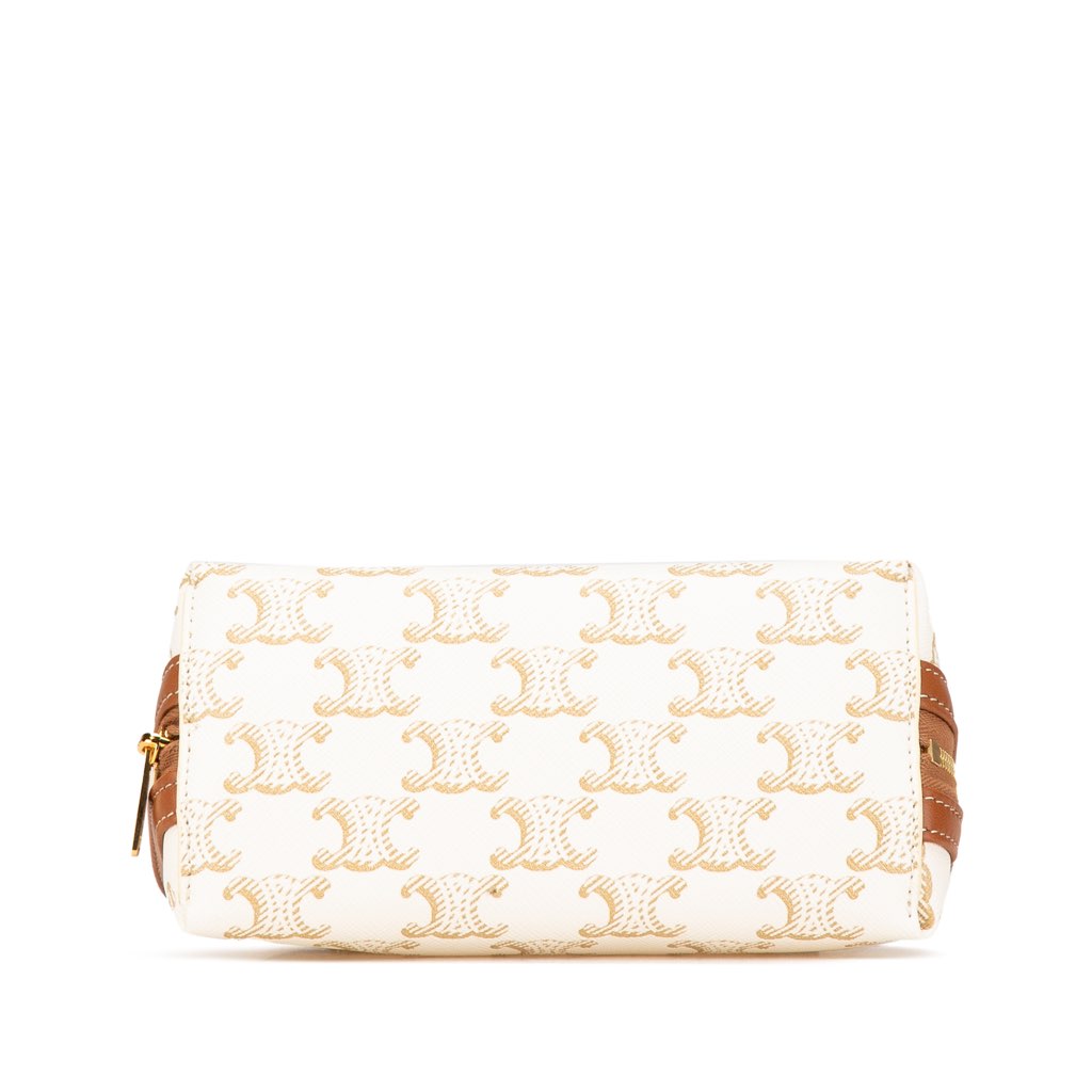 Celine Triomphe Coated Canvas Clutch On Chain - 3