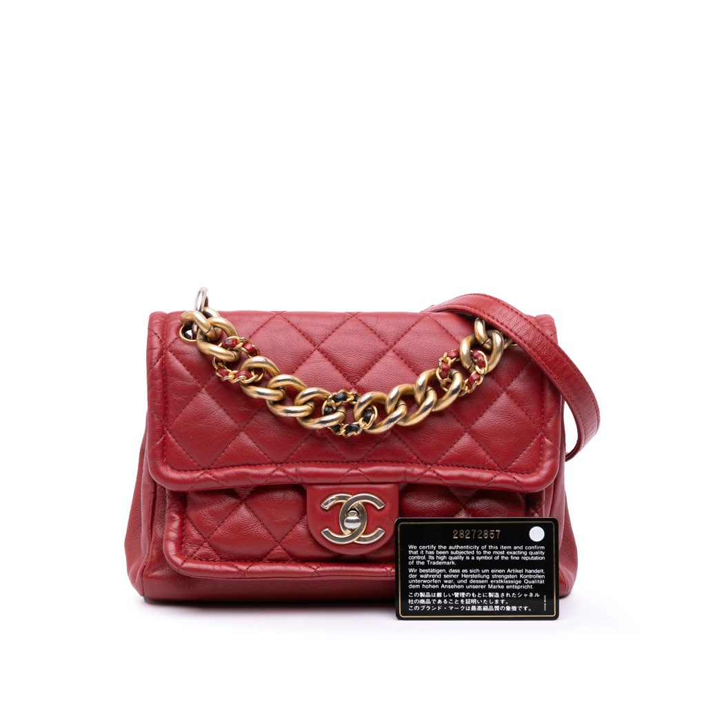 Chanel Small Quilted Lambskin Chain Link Flap - Image 13