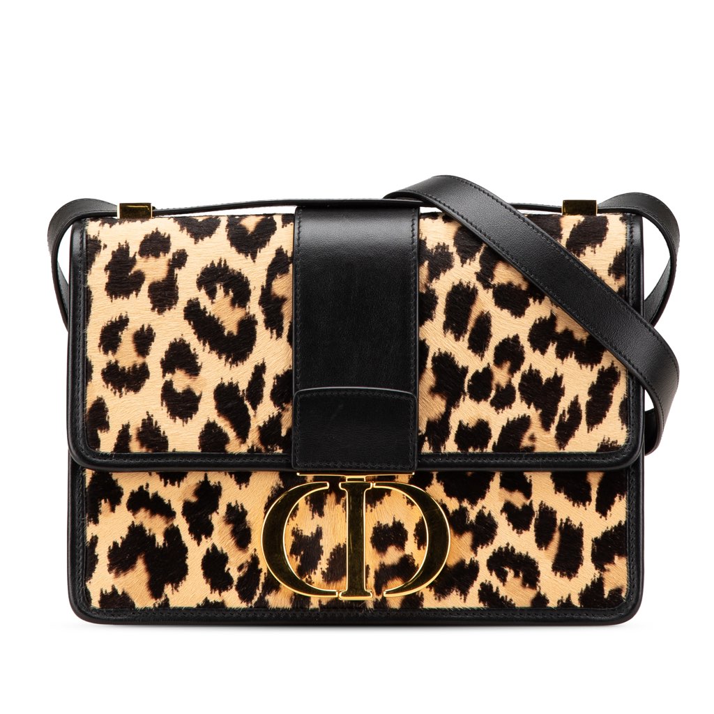 Dior Pony Hair Leopard Print 30 Montaigne Flap