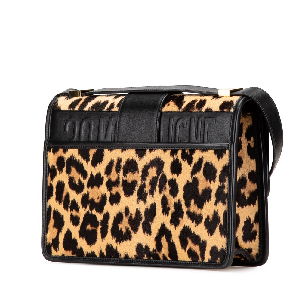 Dior Pony Hair Leopard Print 30 Montaigne Flap - Back view