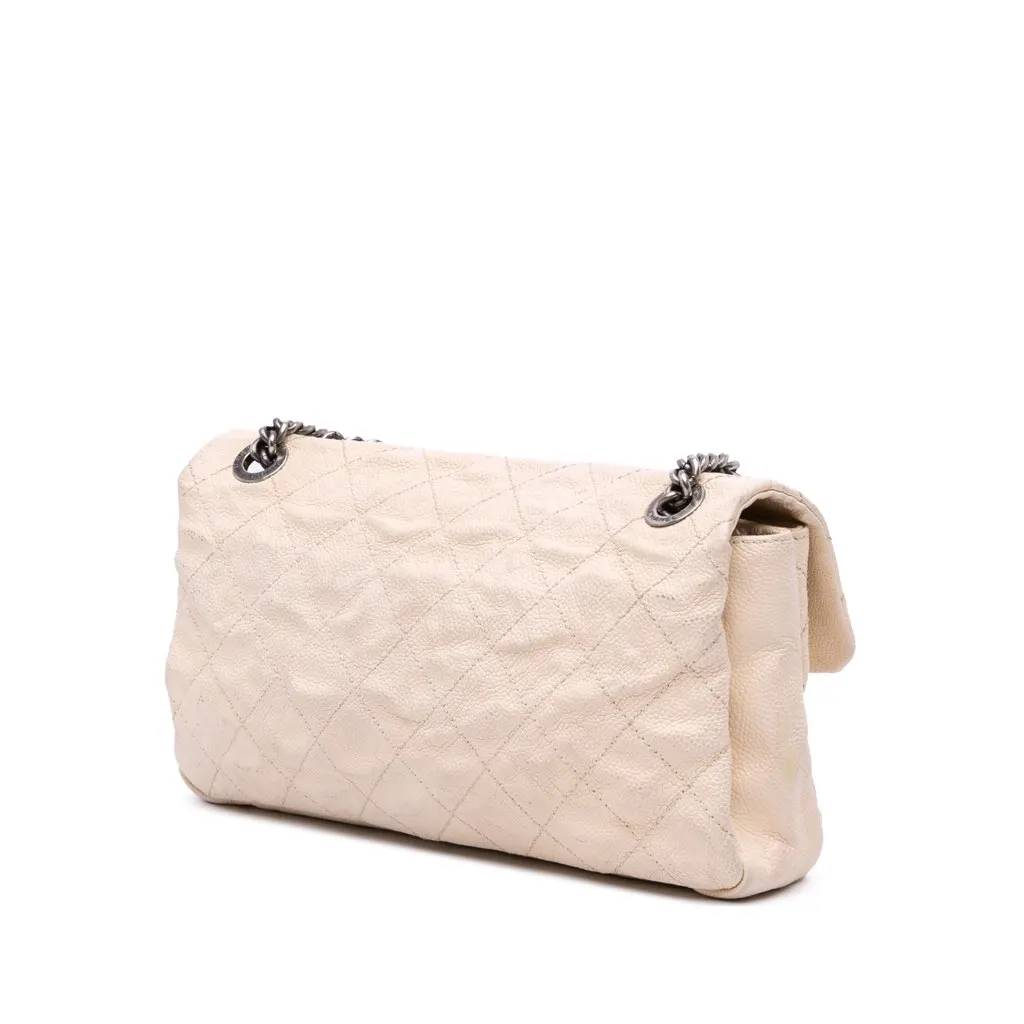 Chanel Medium Quilted Caviar Simply CC Flap Brown Leather Good - Back View