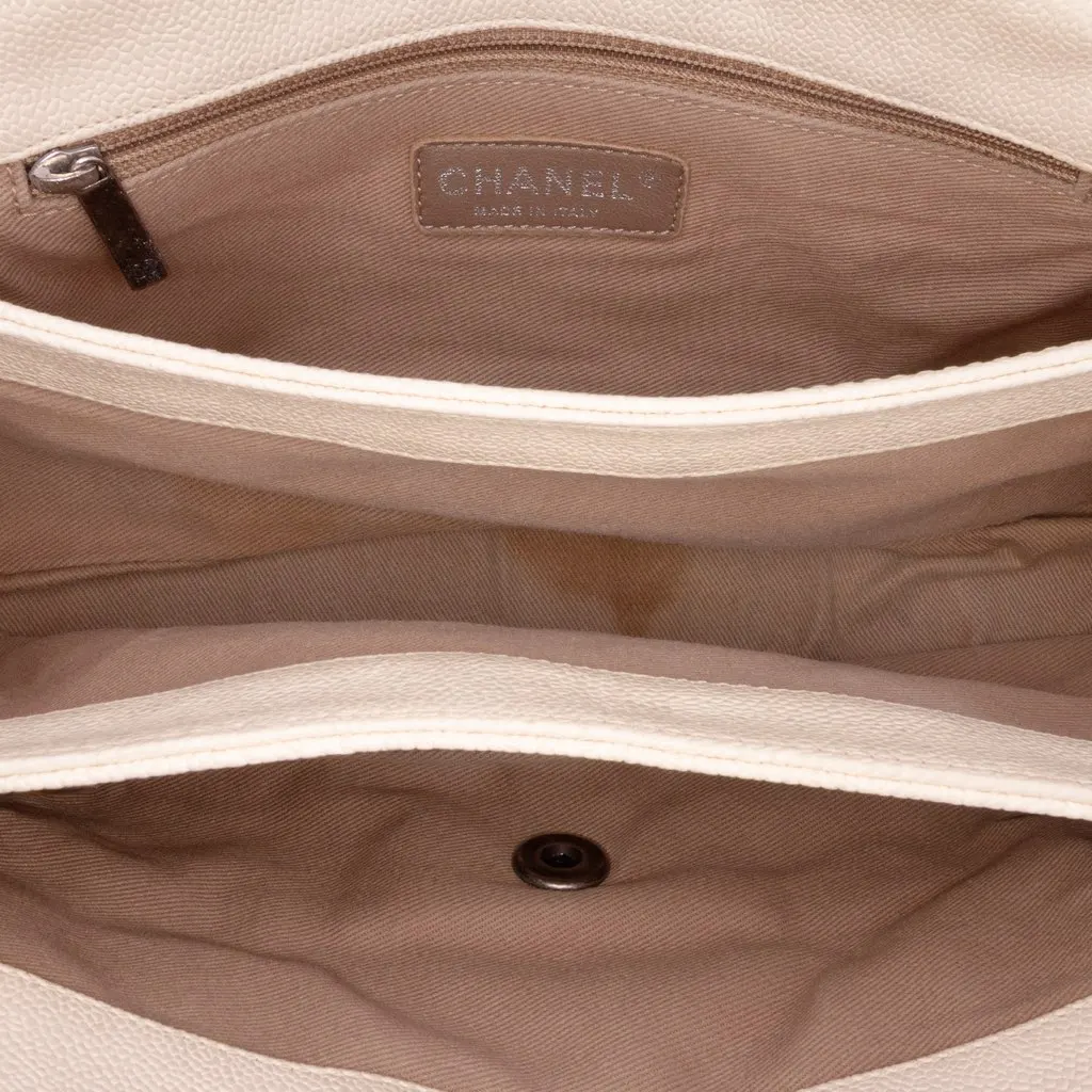 Chanel Medium Quilted Caviar Simply CC Flap Brown Leather Good - Model View