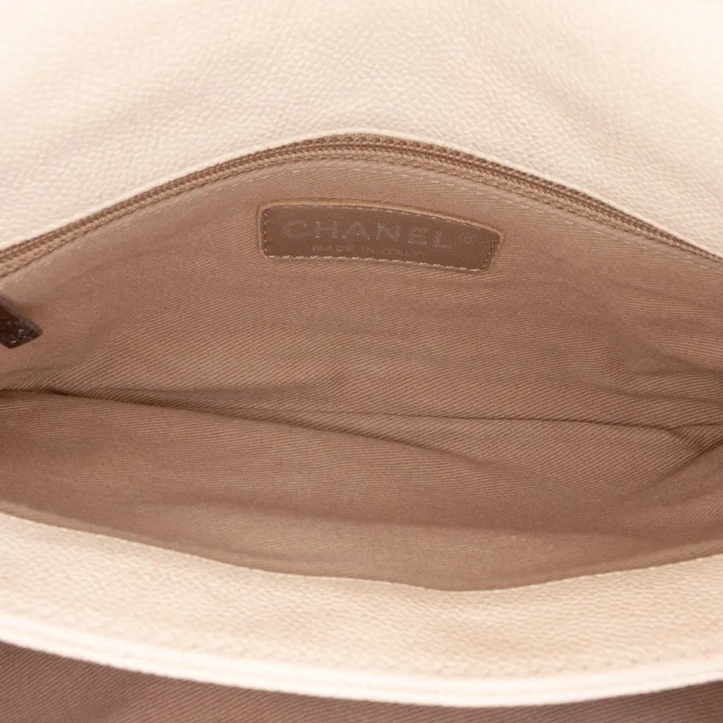 Chanel Medium Quilted Caviar Simply CC Flap Brown Leather Good - Box View