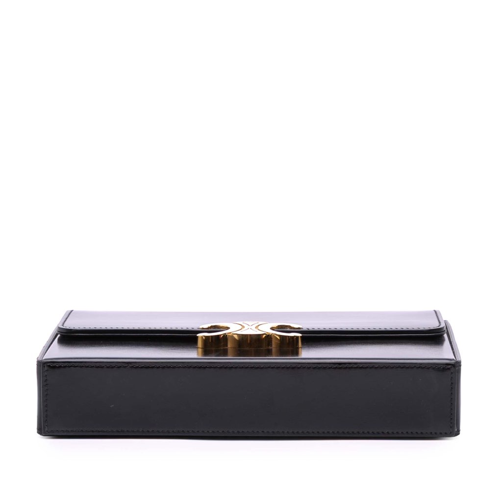 Celine Shiny Calfskin Triomphe Chain Box Shoulder Bag - Image 6