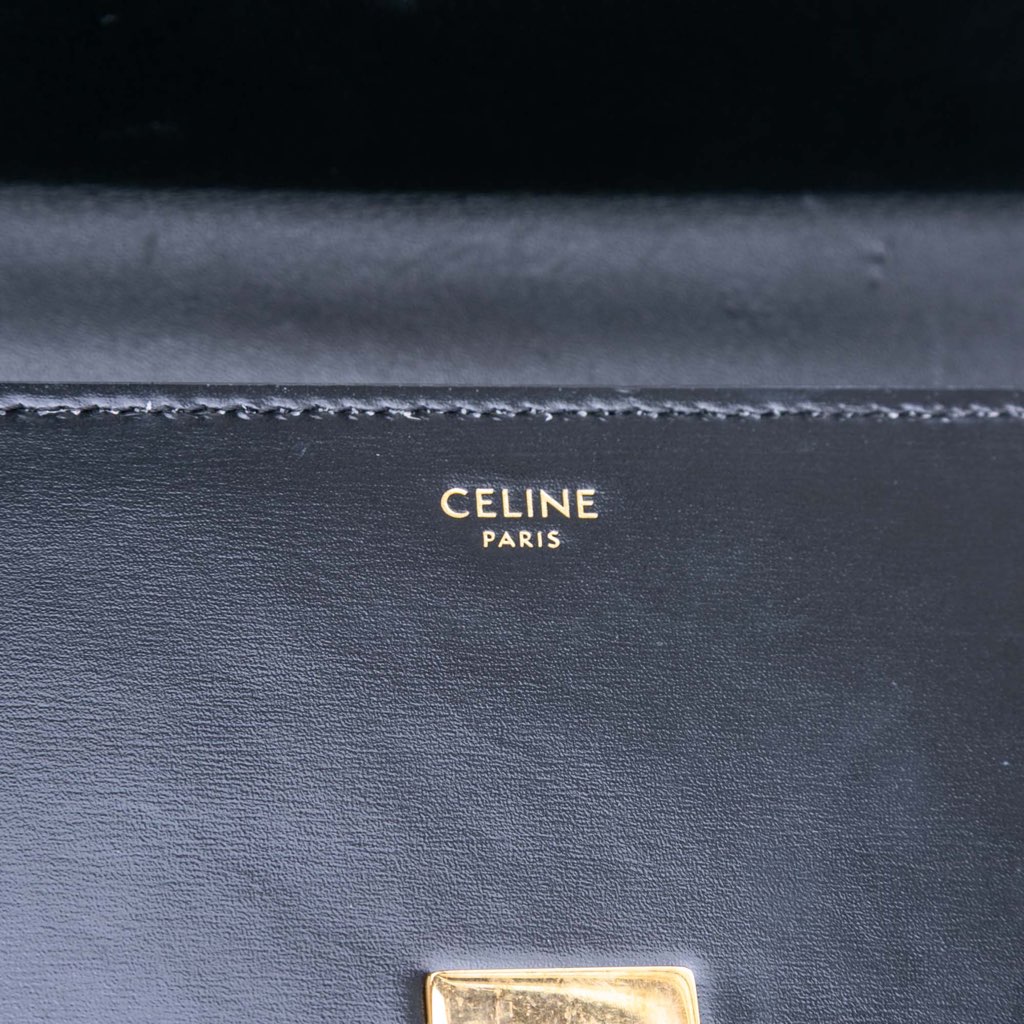Celine Shiny Calfskin Triomphe Chain Box Shoulder Bag - Side view