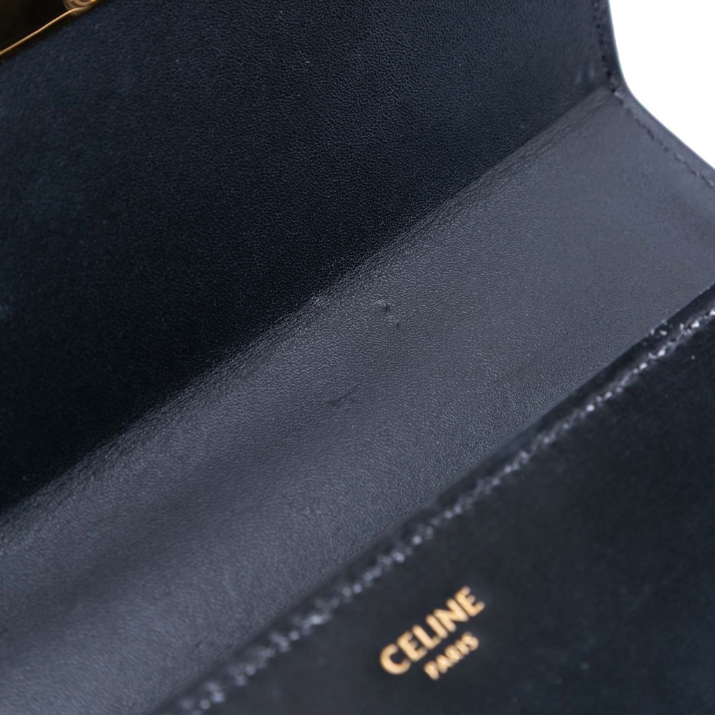 Celine Shiny Calfskin Triomphe Chain Box Shoulder Bag - Detail 2