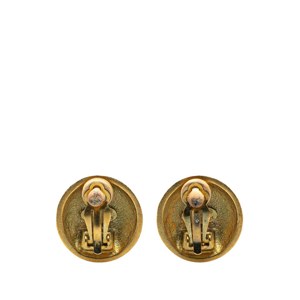 Chanel Gold Plated CC Clip On Earrings - 2