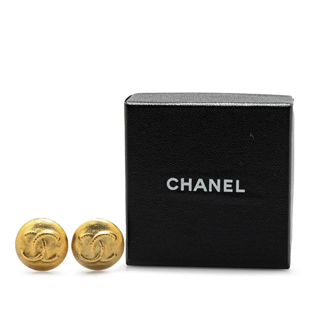 Chanel Gold Plated CC Clip On Earrings - 4