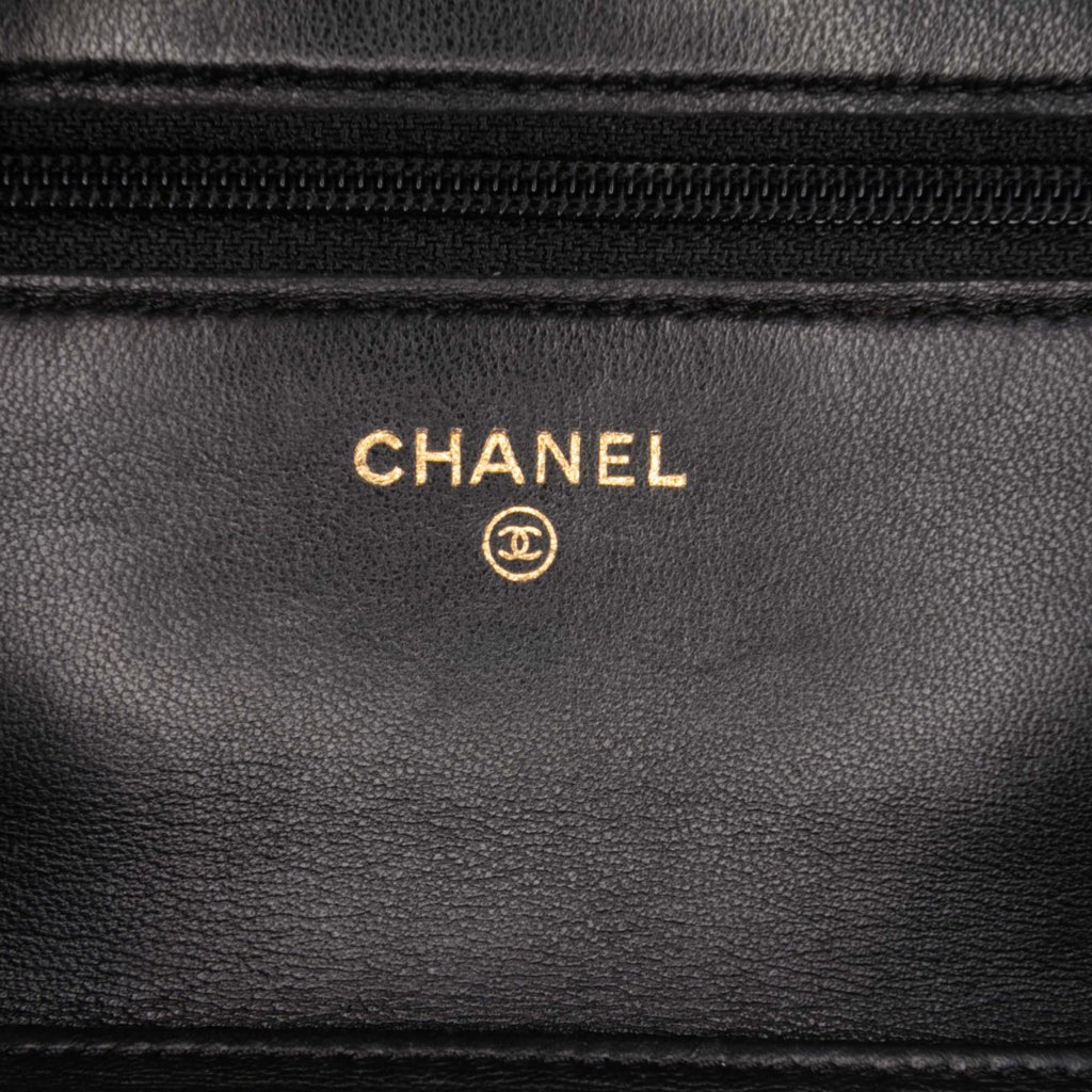 Chanel Lambskin Camellia Embossed Wallet On Chain - 5