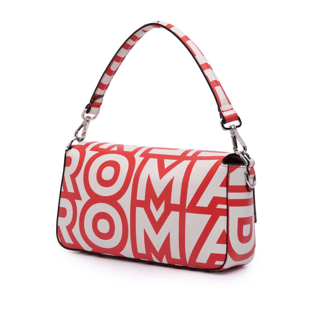 Fendi Marc Jacobs Nappa Vitello King Logo Print Phone Baguette Satchel - Back view