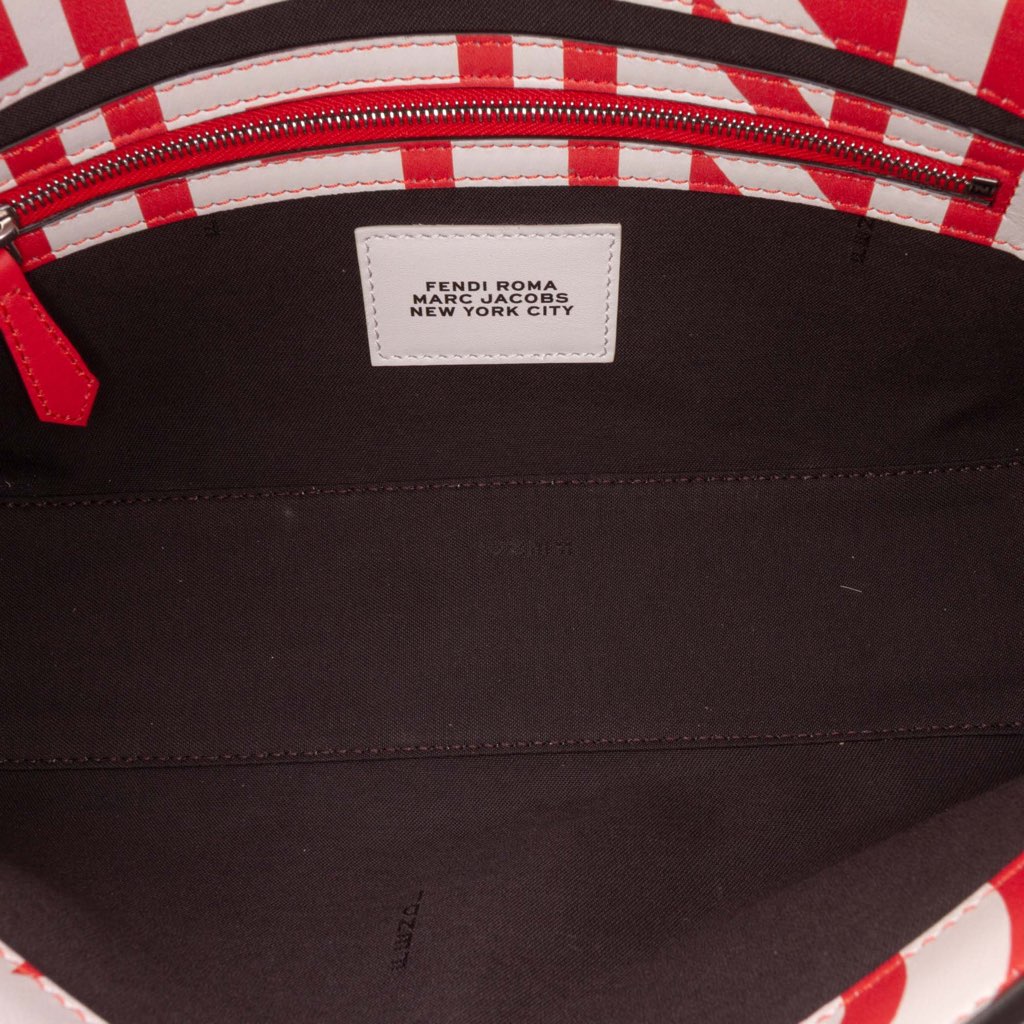 Fendi Marc Jacobs Nappa Vitello King Logo Print Phone Baguette Satchel - 4