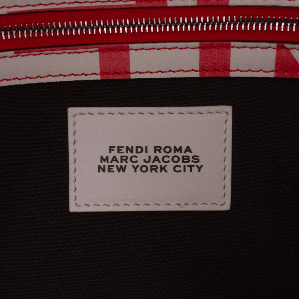 Fendi Marc Jacobs Nappa Vitello King Logo Print Phone Baguette Satchel - Side view